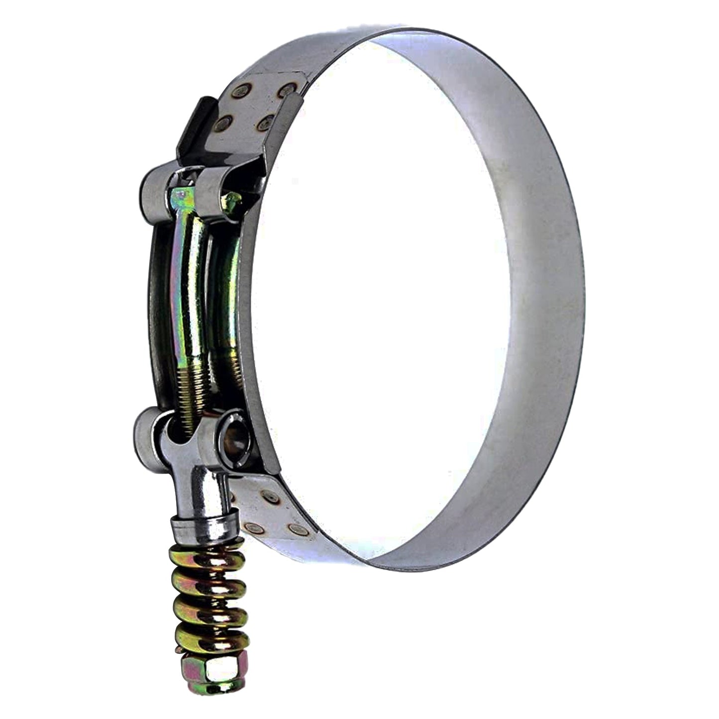 Stainless Steel Spring Loaded T-Bolt Hose Clamps 105–113mm (4 1/8" – 4 7/16") for Semi Truck & Trailer
