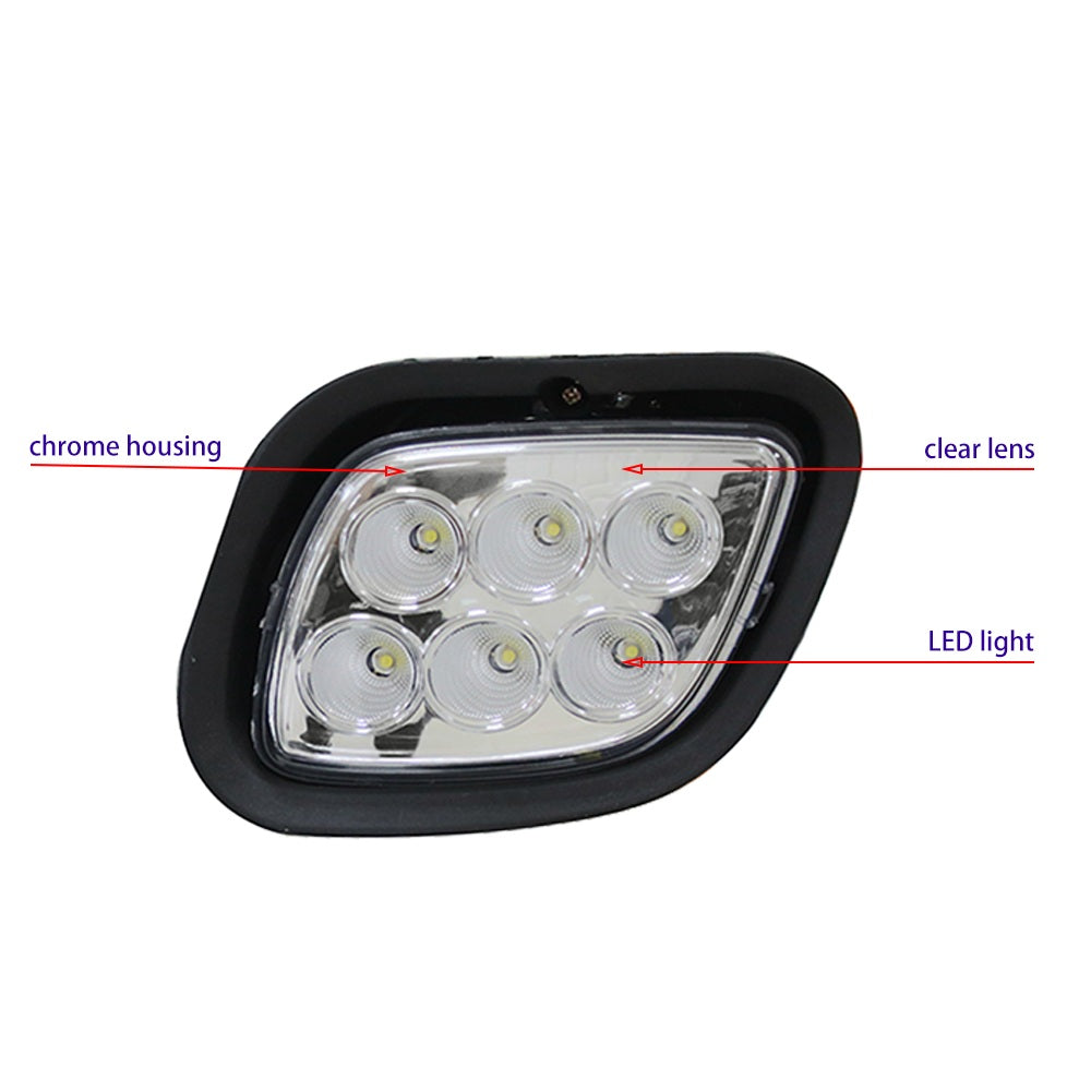 Freightliner Cascadia 2008-2017 LED Fog Light Chrome Housing 12V