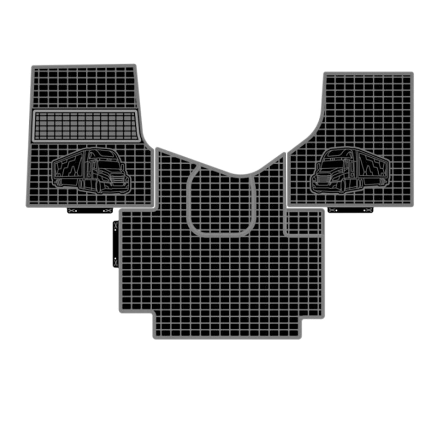 Freightliner Cascadia 2008-2017 Truck Floor Mats 3PCS Latex/Black
