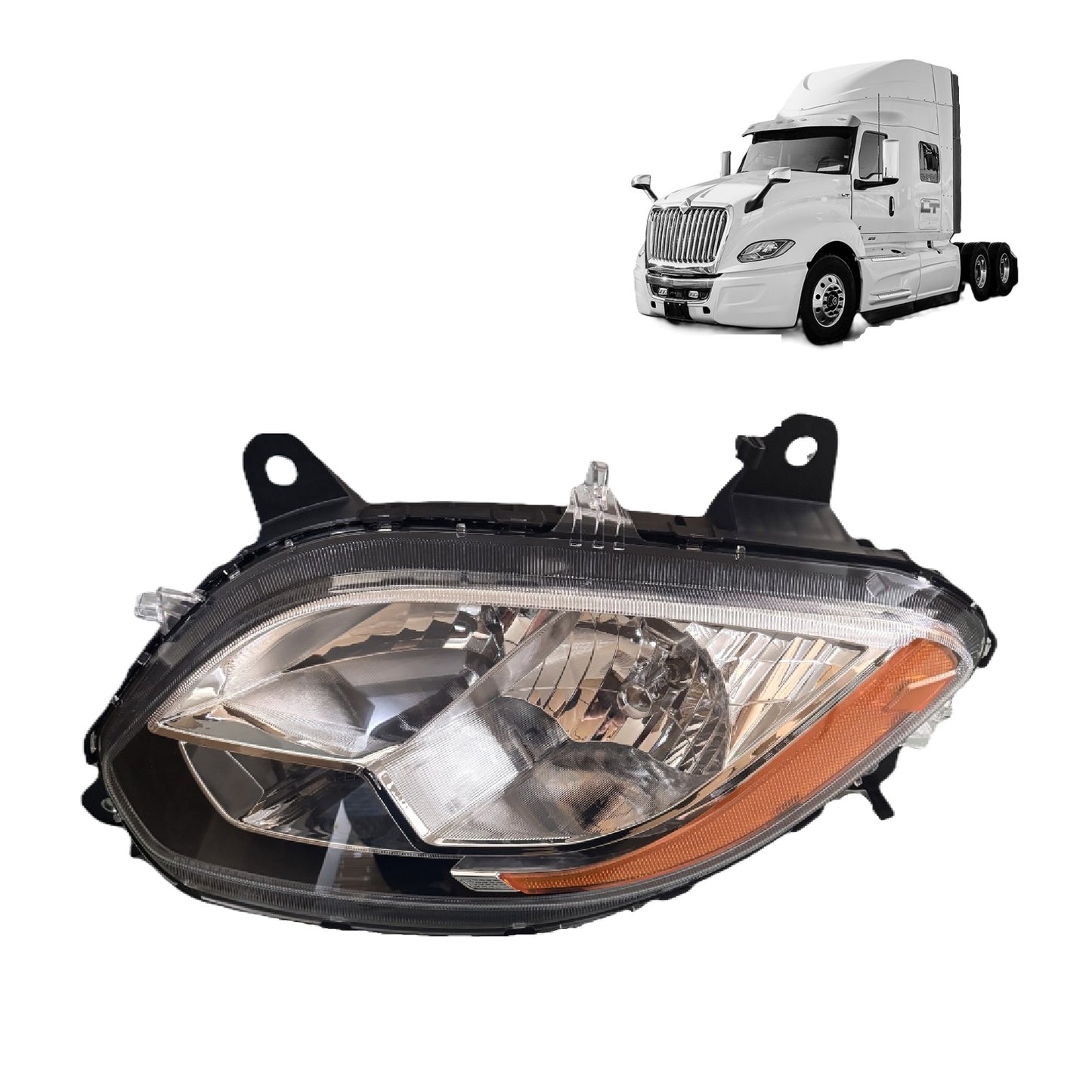 Chrome Halogen Headlight for International LT625 2018-2023