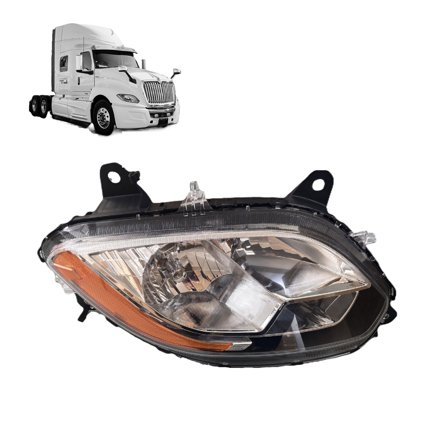 Chrome Halogen Headlight for International LT625 2018-2023
