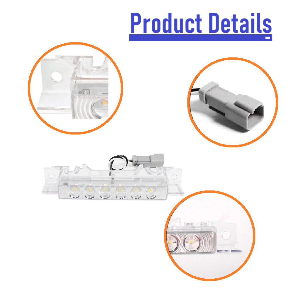 Top Marker Lights –Clear Lens LED Cab Roof Running Lights for Volvo VN/VNL 2004–2020 Trucks