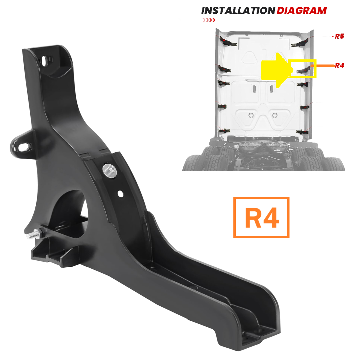 Freightliner Cascadia 2008-2017 Cab Rear Fairing Hinge (R4) Right Passenger Side