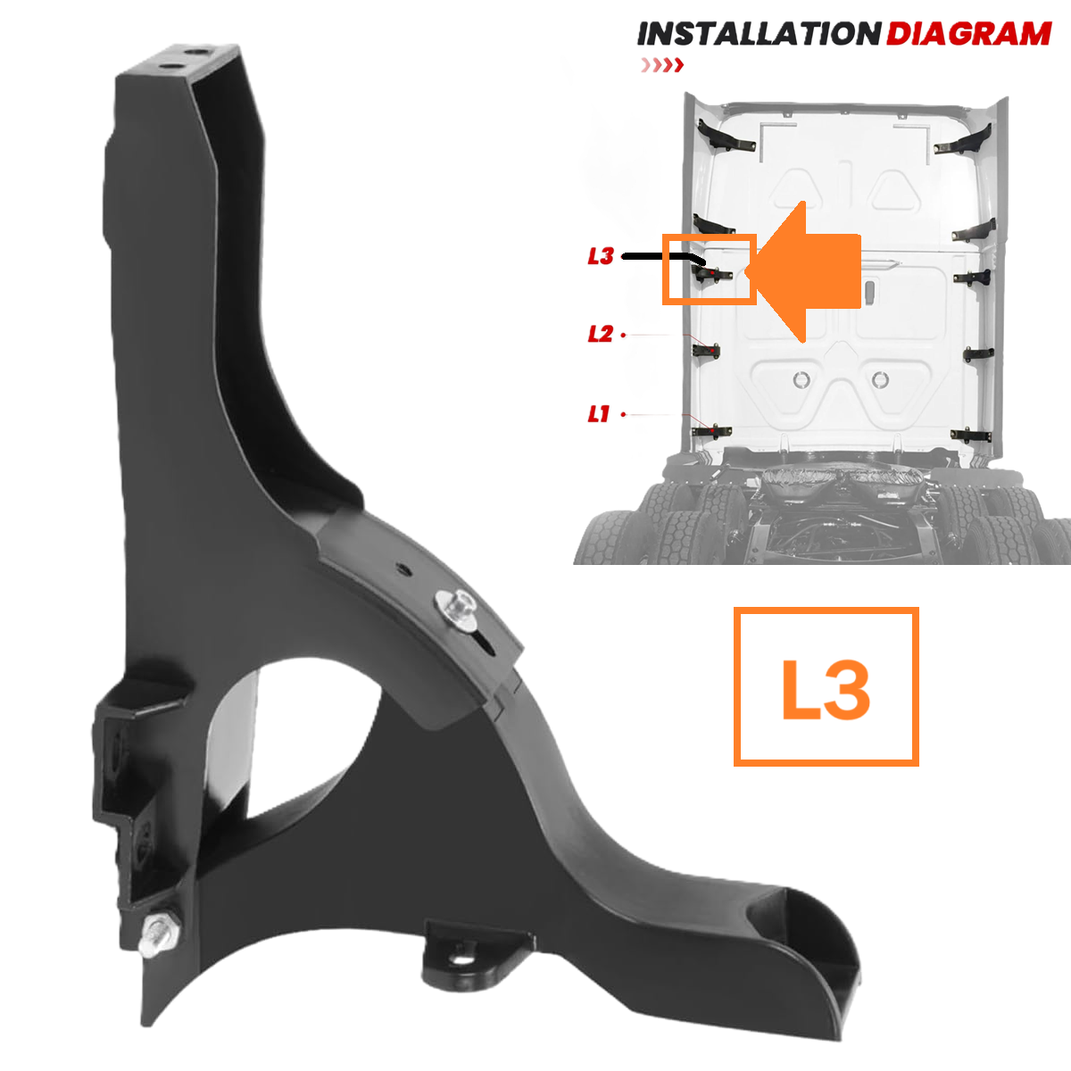 Freightliner Cascadia 2008-2017 Cab Rear Fairing Hinge (L3) Left Driver Side