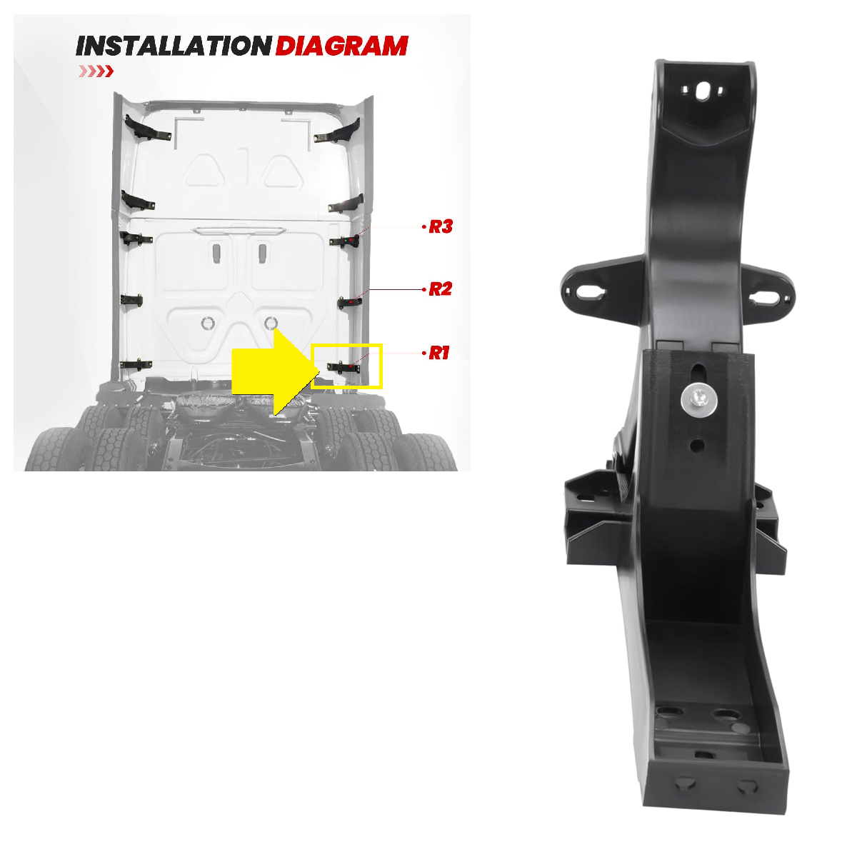 Freightliner Cascadia 2008-2017 Cab Rear Lower Fairing Hinge ( R1 ) Right Passenger Side
