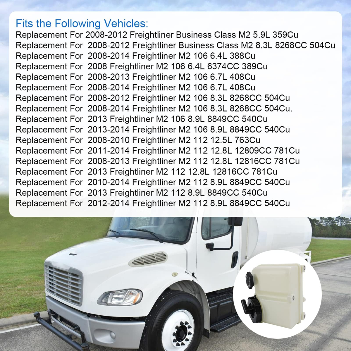Power Steering Reservoir Compatible with Freightliner M2 106 2008-2014,M2 112 2008-2014, A1419133000, A1414796003