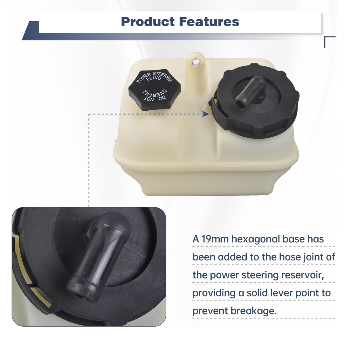 Power Steering Reservoir Compatible with Freightliner M2 106 2008-2014,M2 112 2008-2014, A1419133000, A1414796003