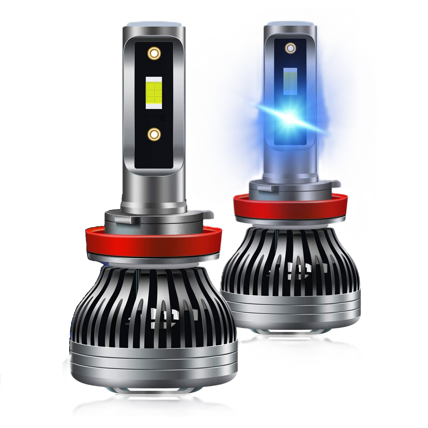 H8/H9/H11 60W LED Headlight Bulbs - 10000Lumens 6500K Xenon White High/Low Beam