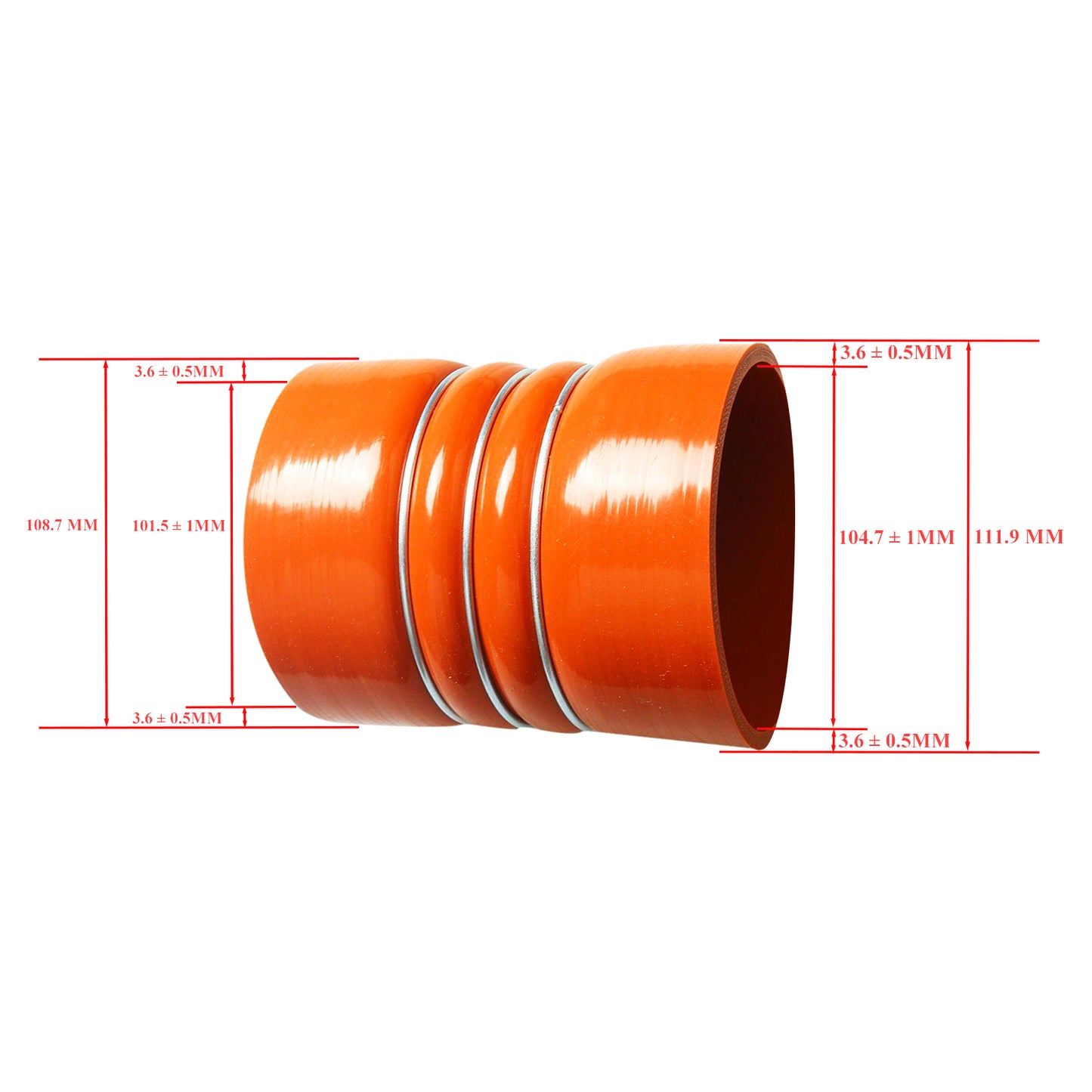 HOSE-CAC 4" SIL BELLOW X for Semi Truck,Trailer, Silicone CAC Charge Air Cooler Hump Hose Boot Set