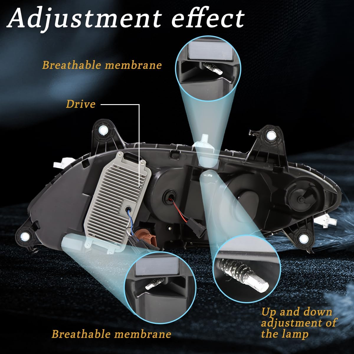 International LT625 2018-2023 Silver reflective LED Headlights with DRL