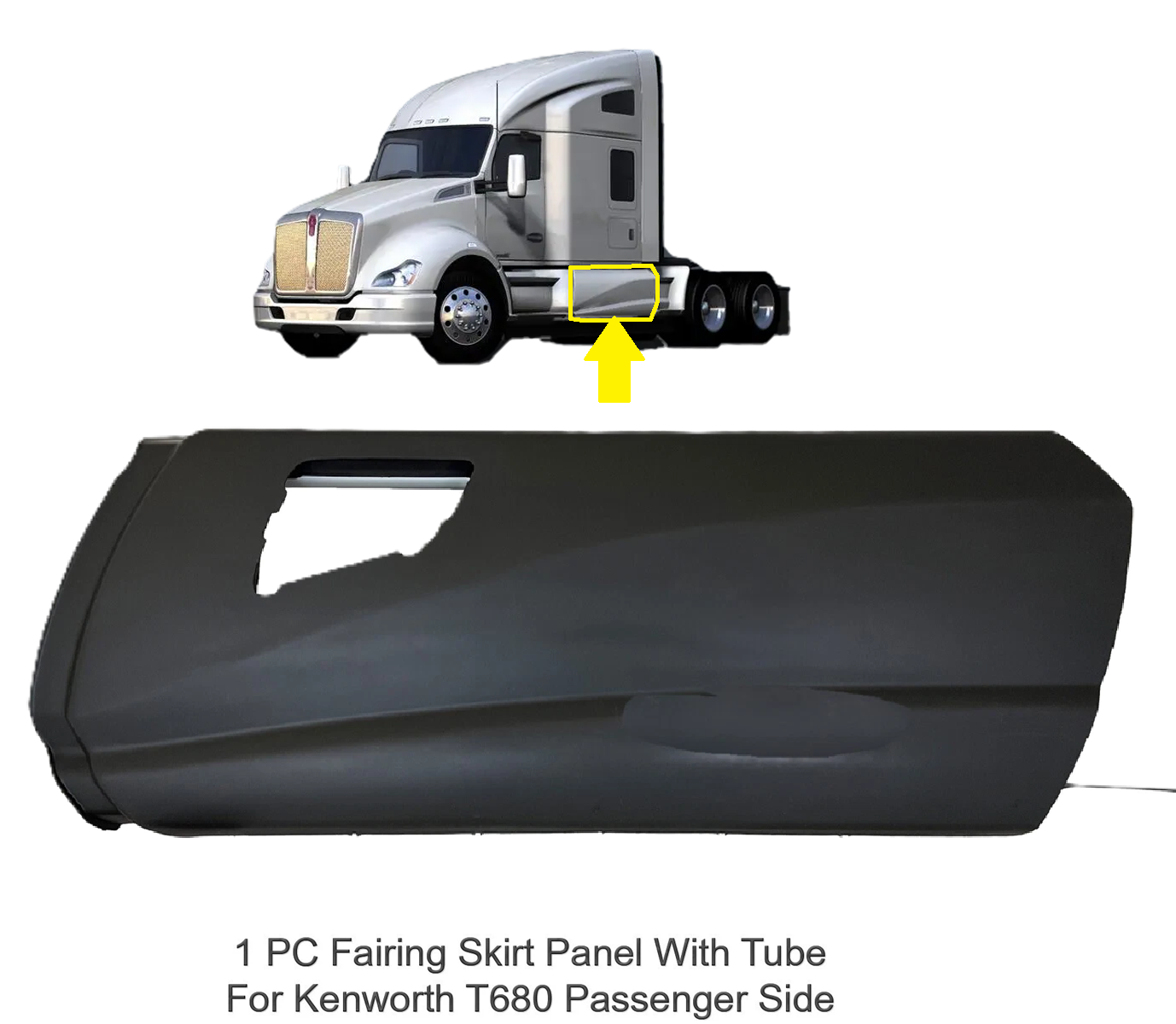 Middle Step Fairing Panel For Kenworth T680 Left Driver Side W/ Hole 69.3In (176CM)