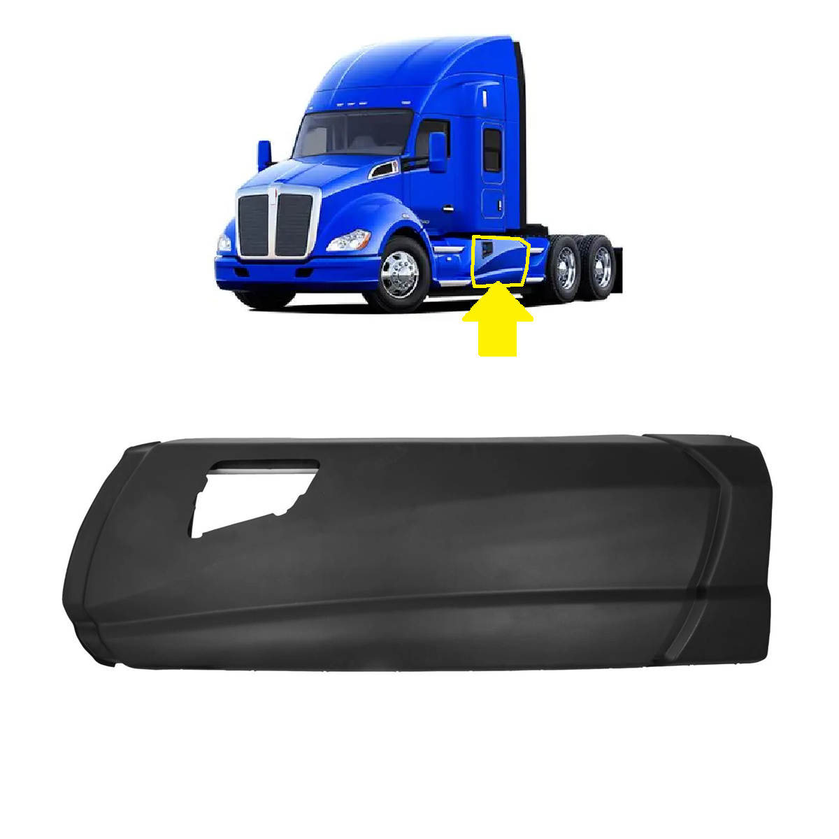 Middle Step Fairing Panel For Kenworth T680 2013-2021 Left Driver Side W/ Hole 79.93In (203CM)