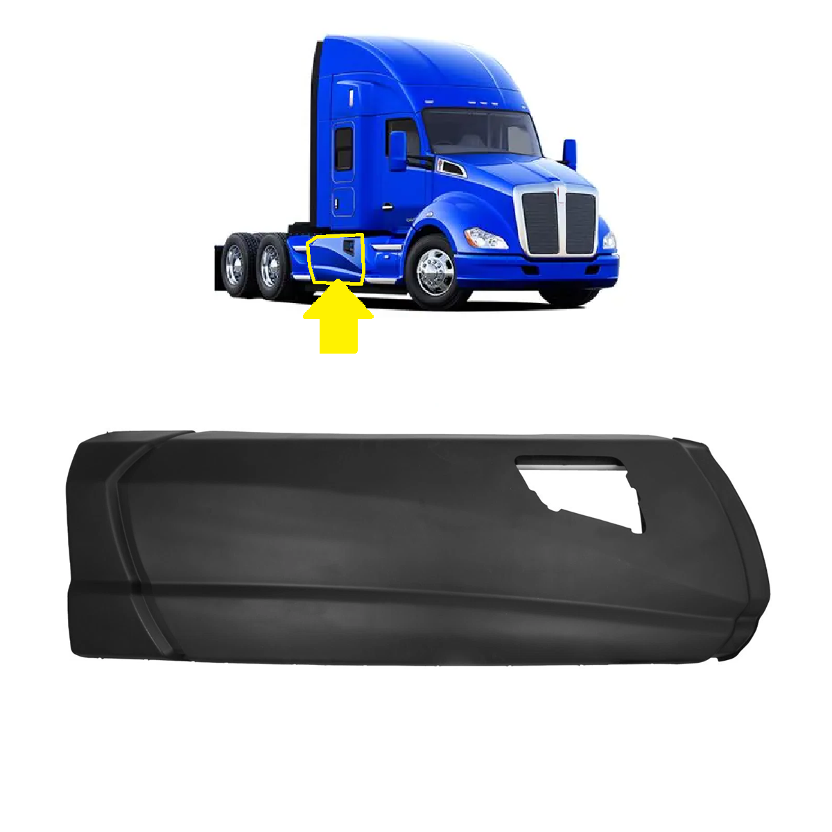 Middle Step Fairing Panel For Kenworth T680 Right Passenger Side with Hole 79.93In (203CM)