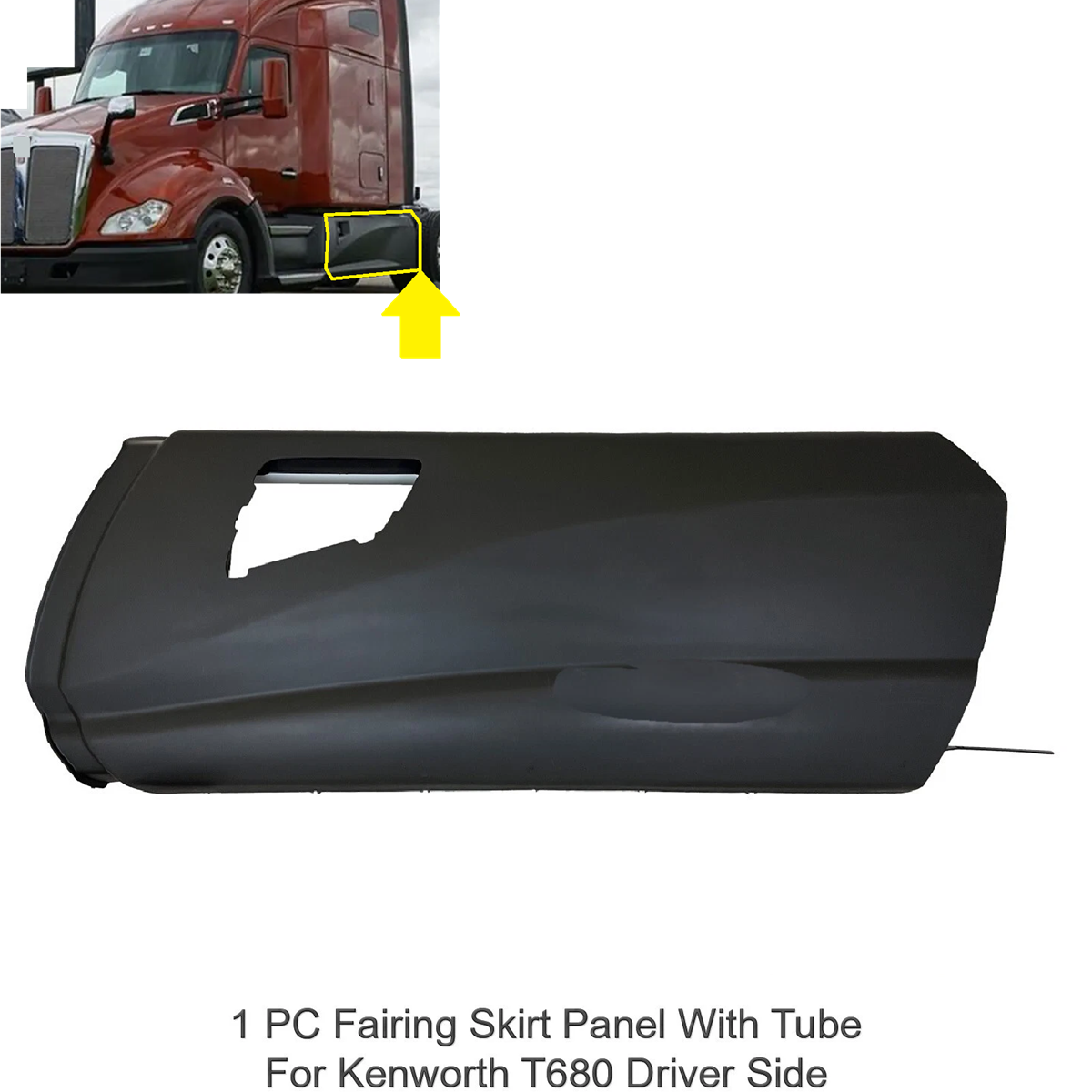 Middle Step Fairing Panel For Kenworth T680 Left Driver Side W/ Hole 69.3In (176CM)