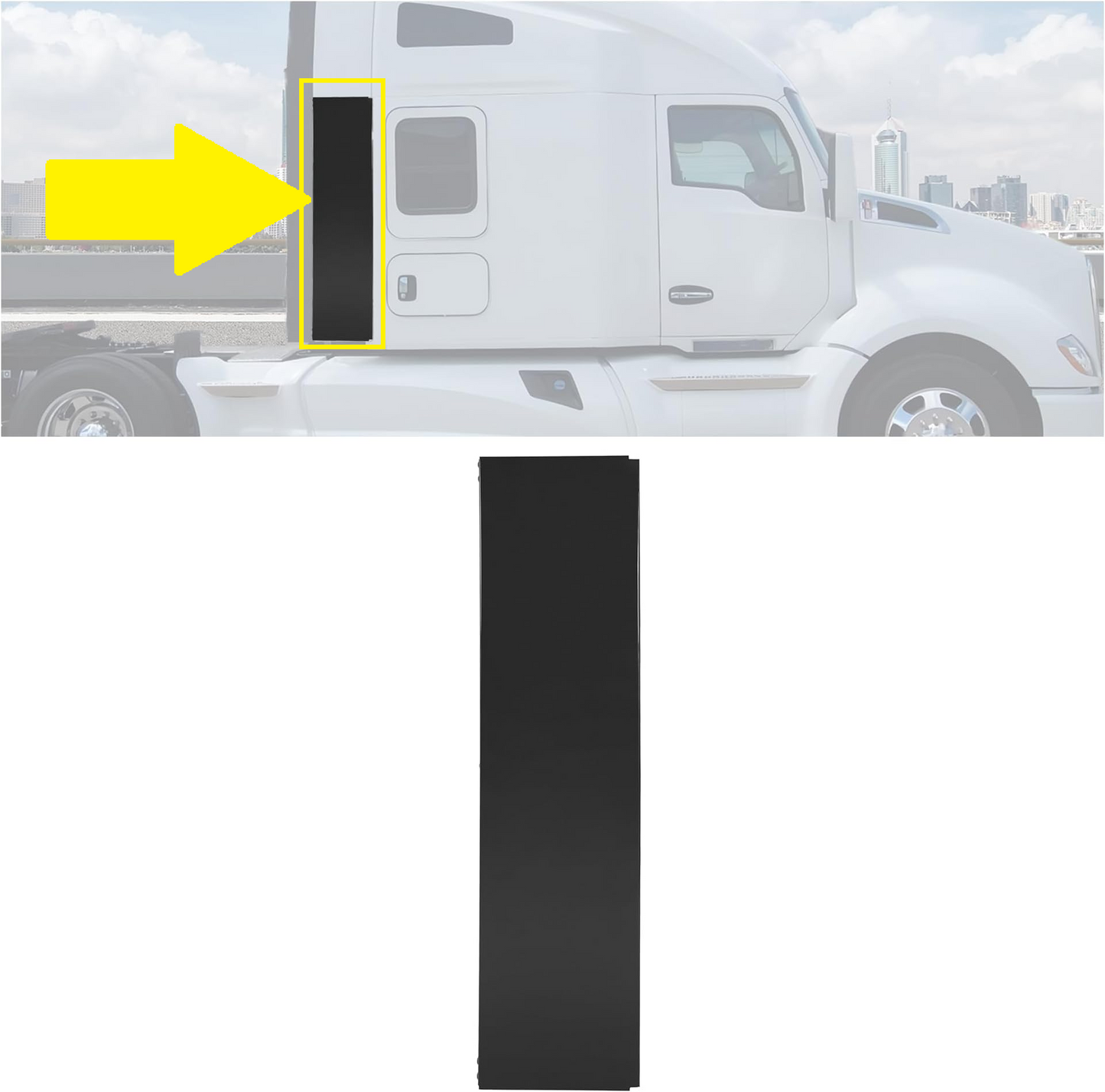 Kenworth T680 the Cabin Sleeper Lower Fairings -Air Deflector (iron)- Right Passenger Side