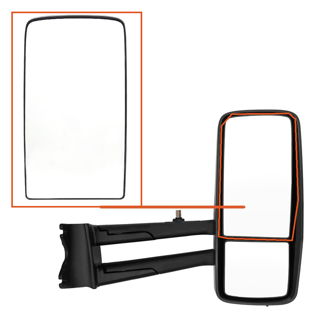Upper Mirror Glass Compatible with KENWORTH T880 T680 2013-2021, Main Replacement Mirror Big Glass with Defrost Heated
