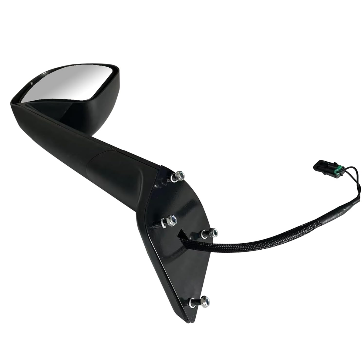 Freightliner Cascadia 2018+ Hood Mirror with Heated Glass, Black Cover Left Driver Side