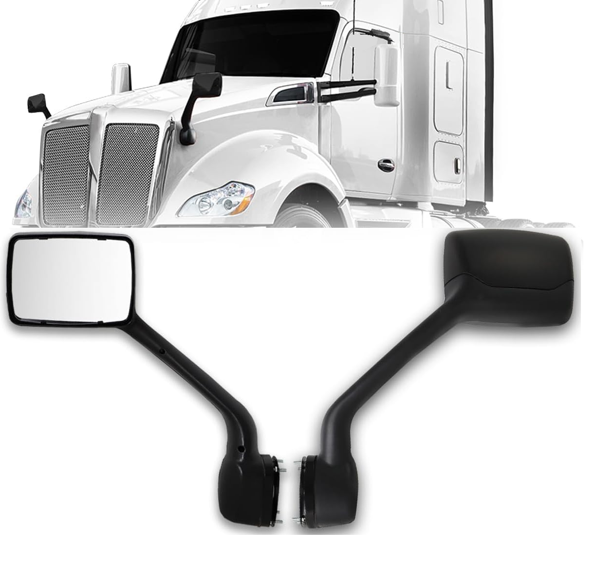 Kenworth T680 2013-2020 Peterbilt 579 2010-2017 Peterbilt 587 2010-2017 Hood Mirror Black Left Driver Side