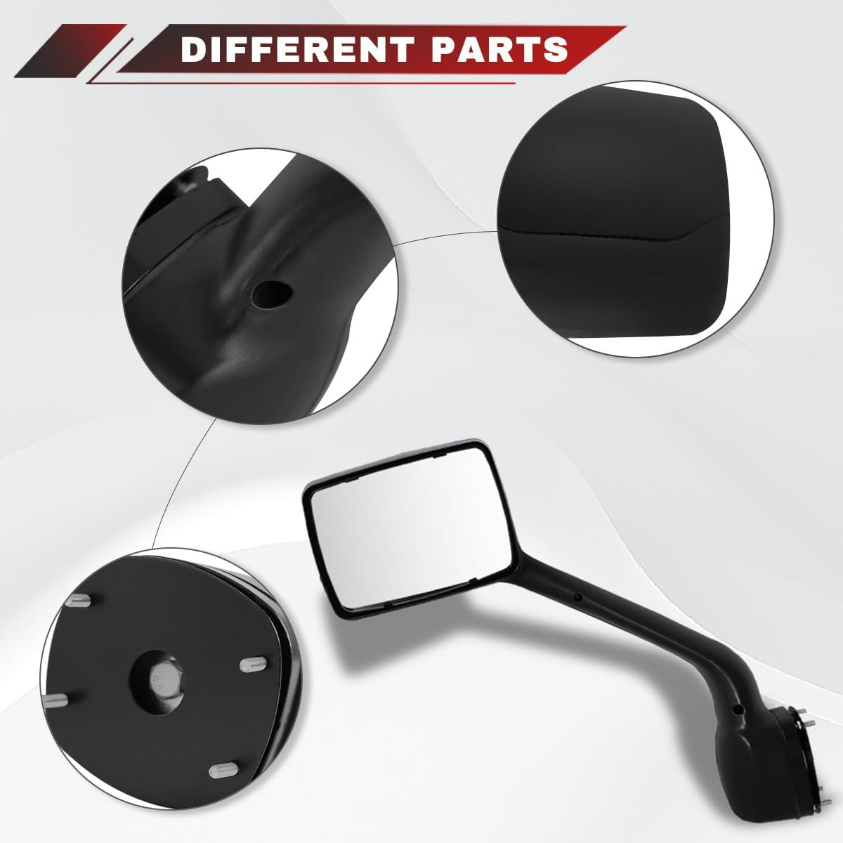 Kenworth T680 2013-2020 Peterbilt 579 2010-2017 Peterbilt 587 2010-2017 Hood Mirror Black Left Driver Side