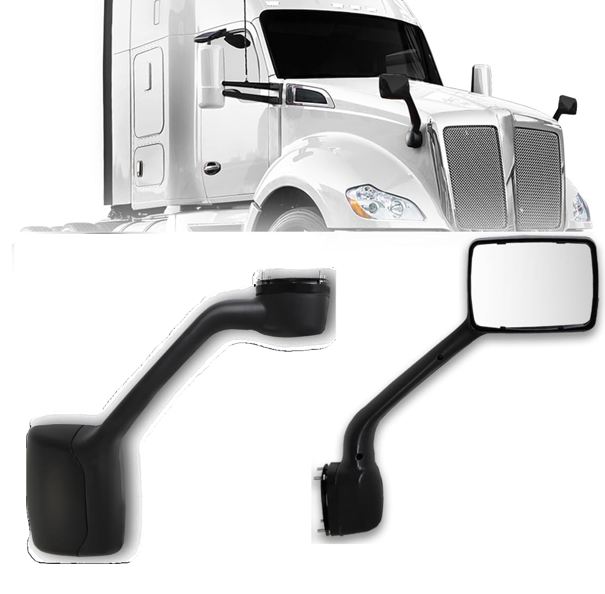 Kenworth T680 2013-2020 Peterbilt 579 2010-2017 Peterbilt 587 2010-2017 Hood Mirror Black Right Passenger Side