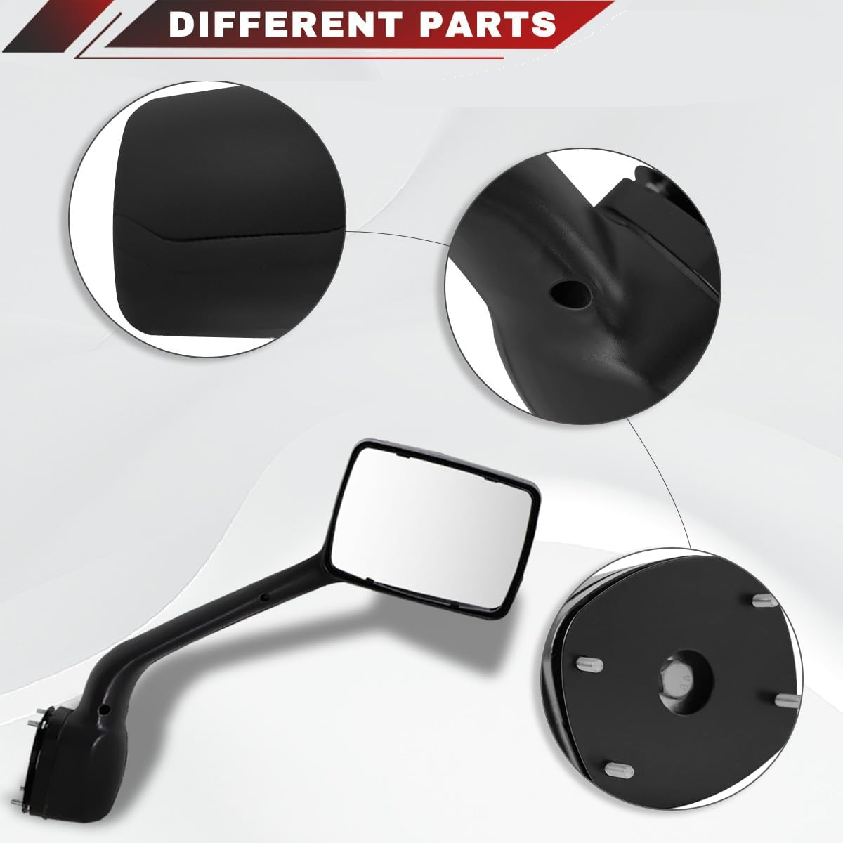 Kenworth T680 2013-2020 Peterbilt 579 2010-2017 Peterbilt 587 2010-2017 Hood Mirror Black Right Passenger Side
