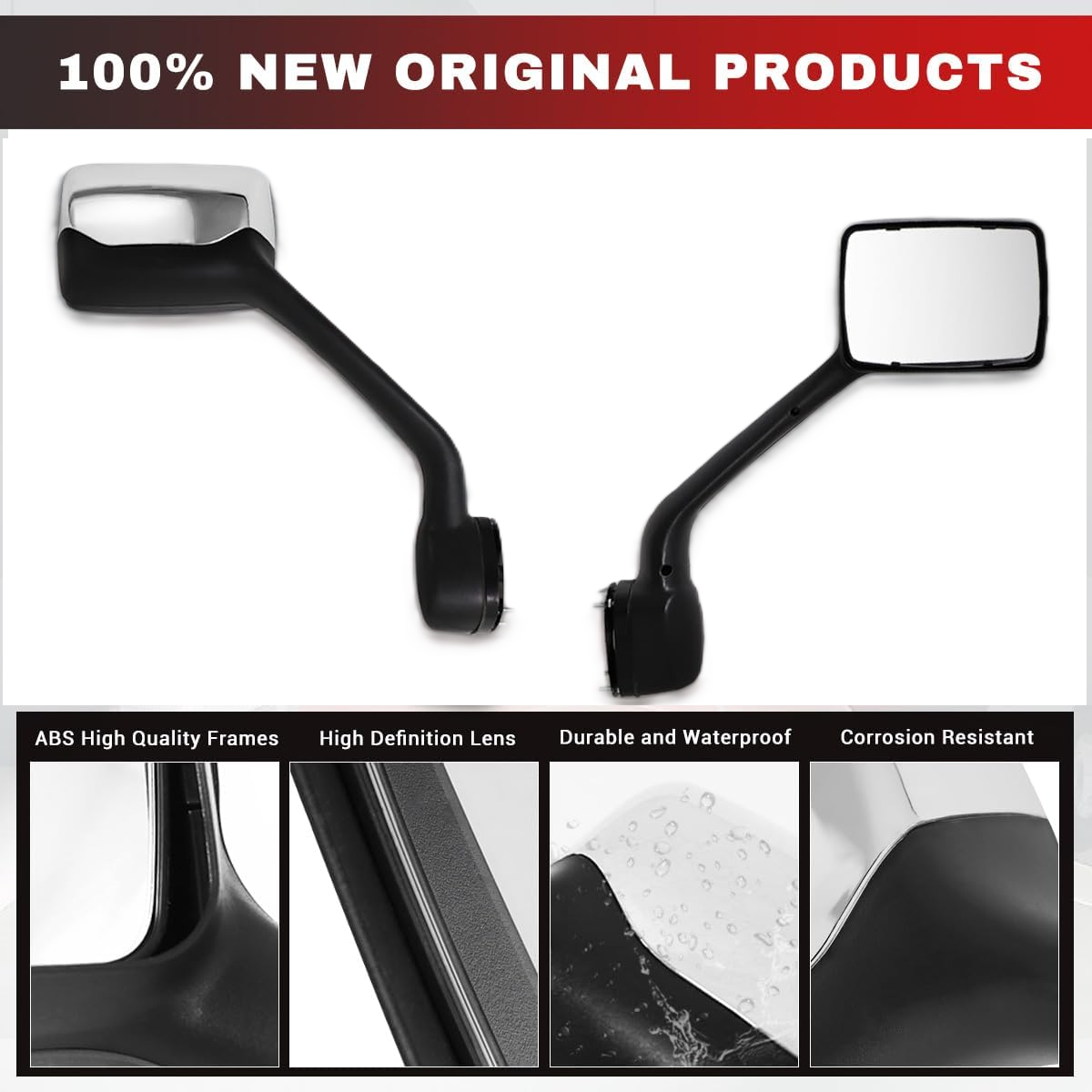 Kenworth T680 2013-2020 Peterbilt 579 2010-2017 Peterbilt 587 2010-2017 Hood Mirror Chrome Right Passenger Side