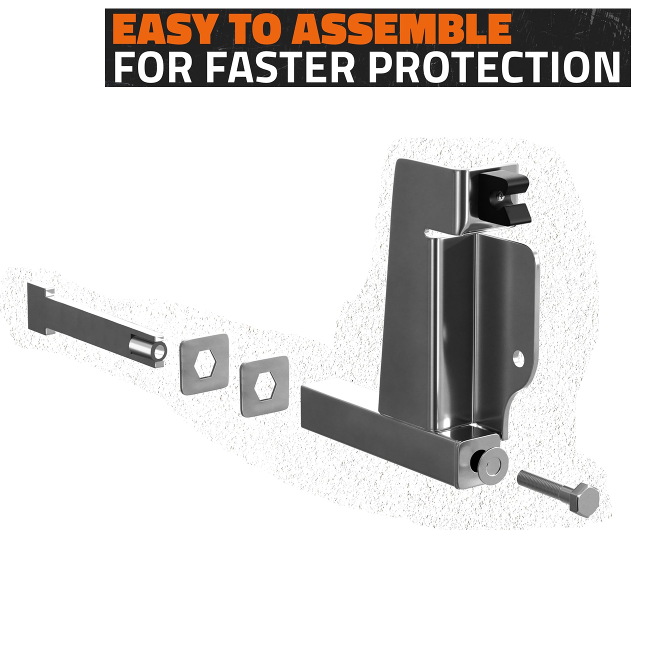 International Prostar 2008-Current Bumper Guard Mounting Bracket Set | Heavy-Duty All-Weather Front Bumper Bracket w/ Hardware Included to Attach Deer Guard for International Prostar 2008-2016