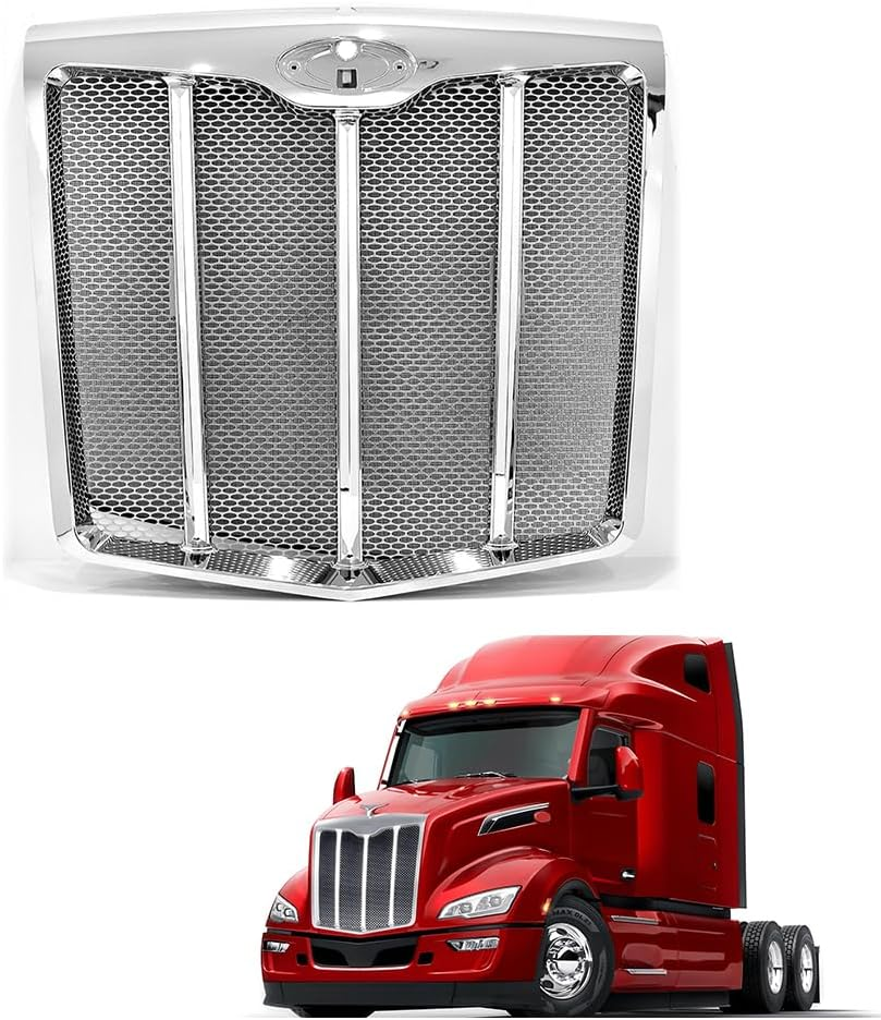 Grille Chrome Assembly with Bug screen for Peterbilt 579 2022 2023 2024+