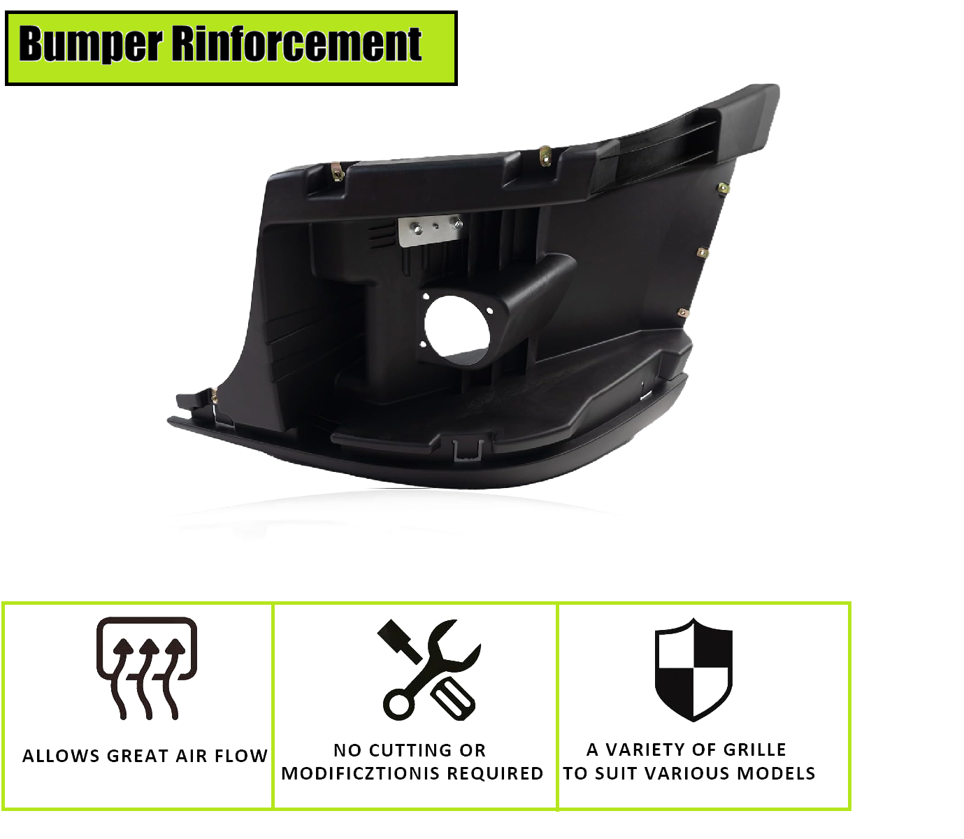 Freightliner Cascadia 2008-2017 Bumper Reinforcement with Fog Light Hole Left Driver Side