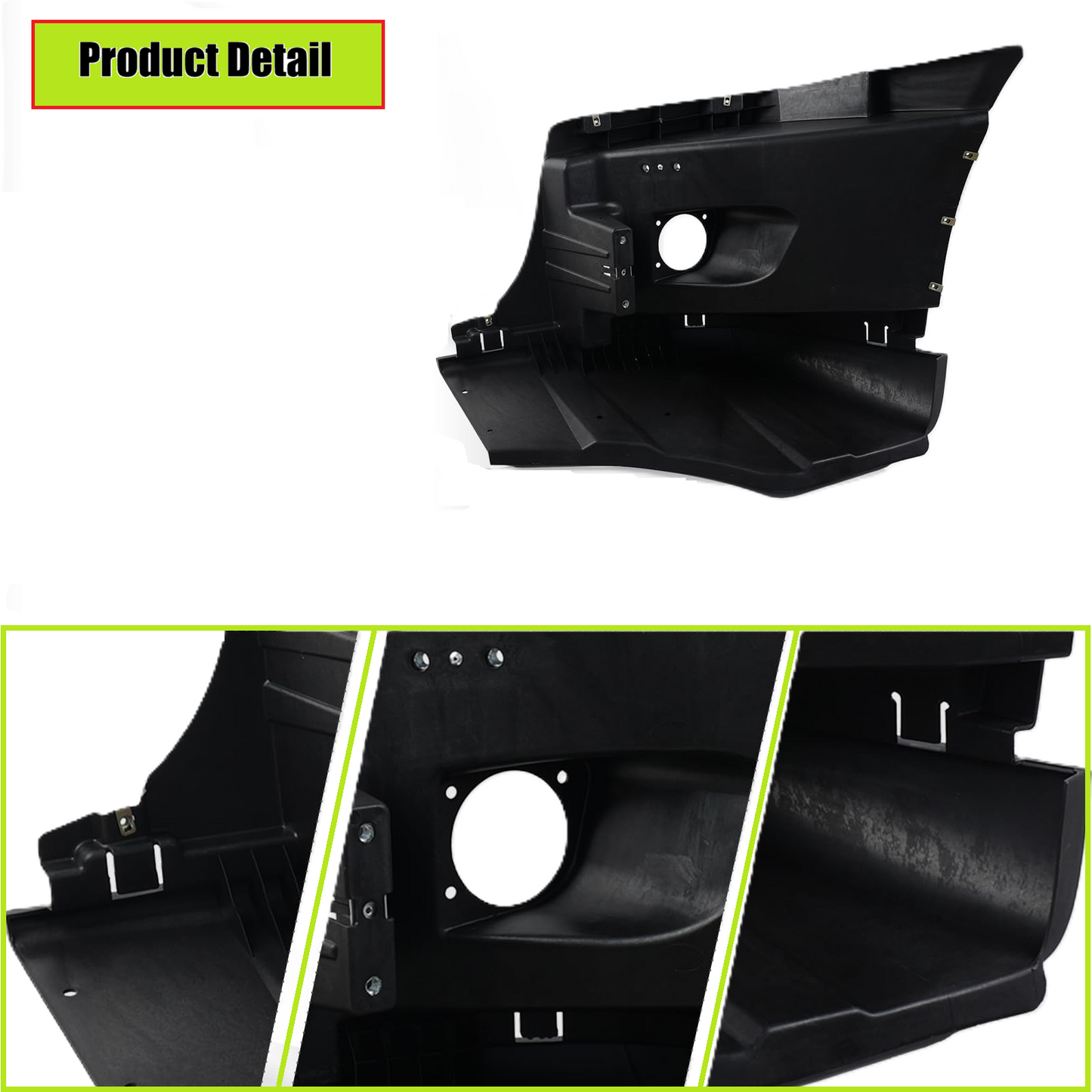 Freightliner Cascadia 2008-2017 Bumper Corner Reinforcement with Fog Light Hole Right Passenger Side