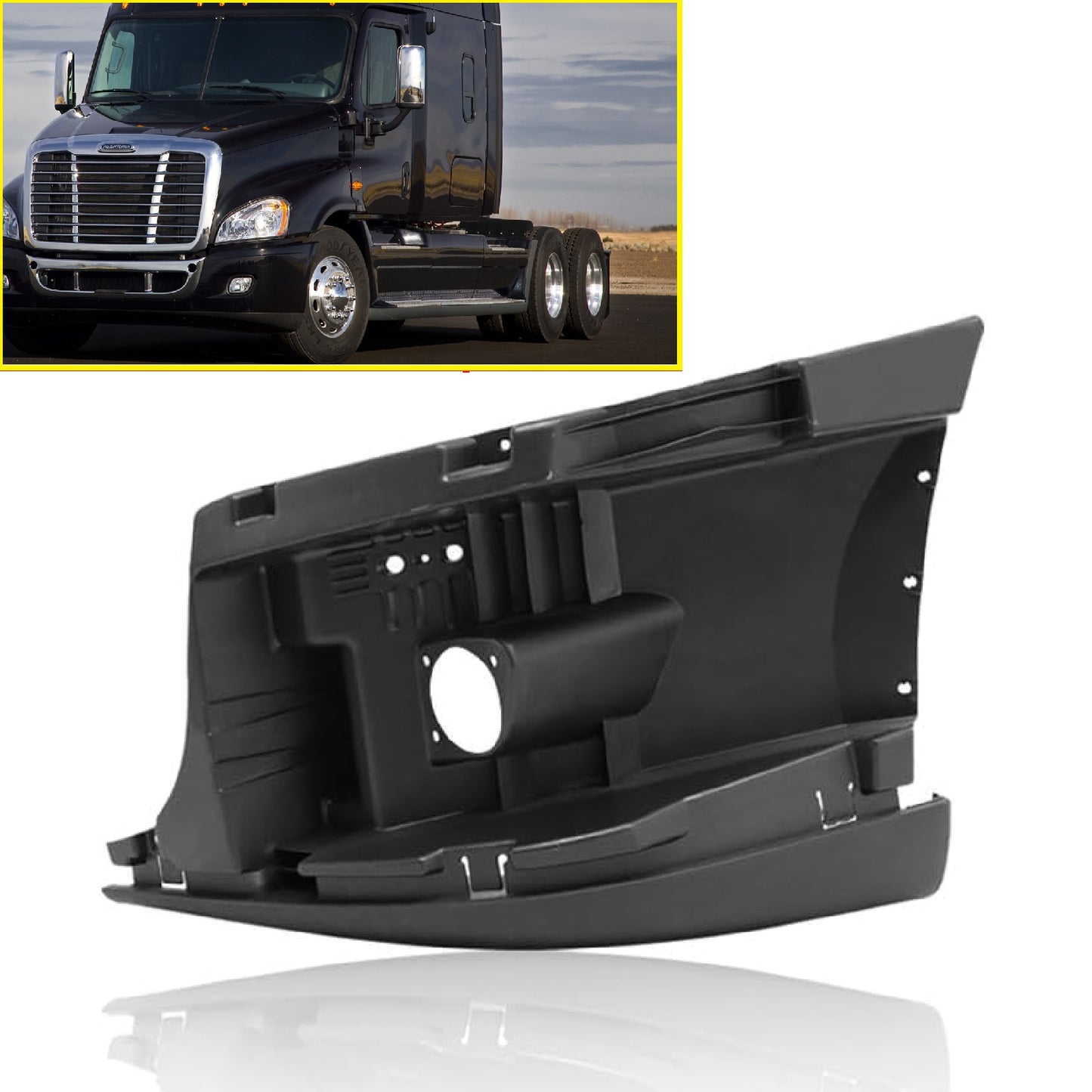 Freightliner Cascadia 2008-2017 Bumper Reinforcement with Fog Light Hole Left Driver Side