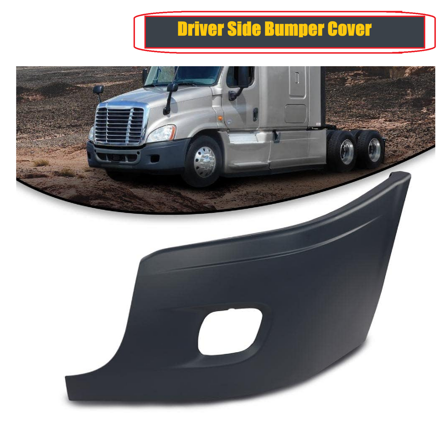 Freightliner Cascadia 2008-2017 Bumper Corner outer with Fog Light Hole Left Driver Side