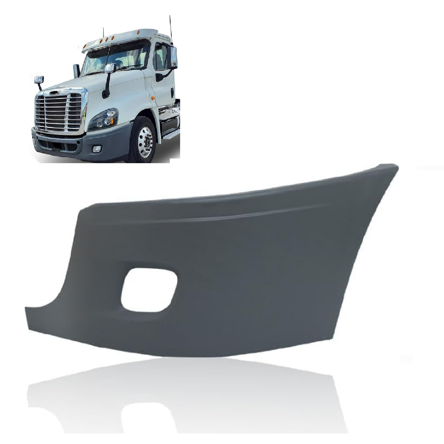 Freightliner Cascadia 2008-2017 Bumper Corner outer with Fog Light Hole Left Driver Side