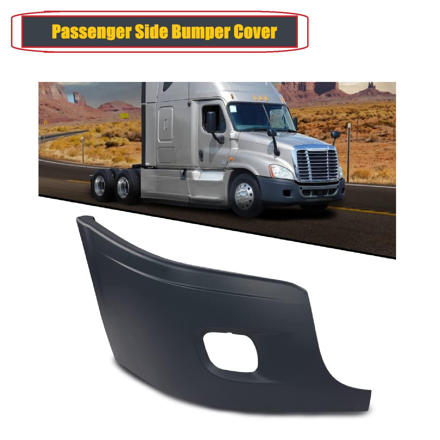 Freightliner Cascadia 2008-2017 Bumper Corner outer with Fog Light Hole Right Passenger Side