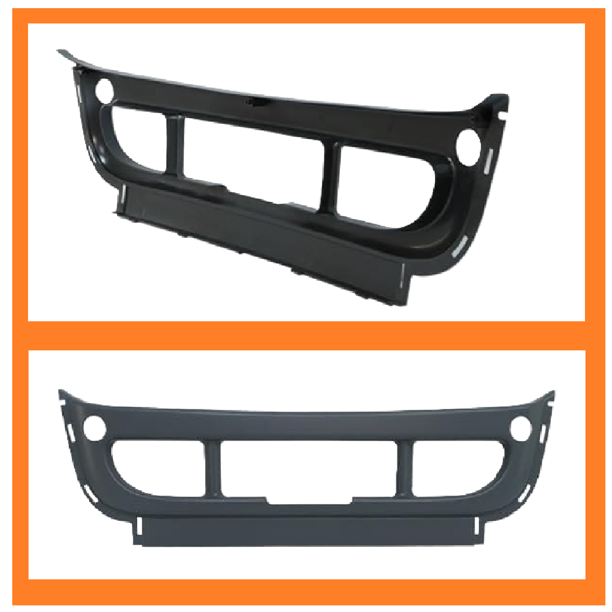 Freightliner Cascadia 2008-2017 Front Bumper Center Outer Cover, ABS Black Bumper Center Cover Trim