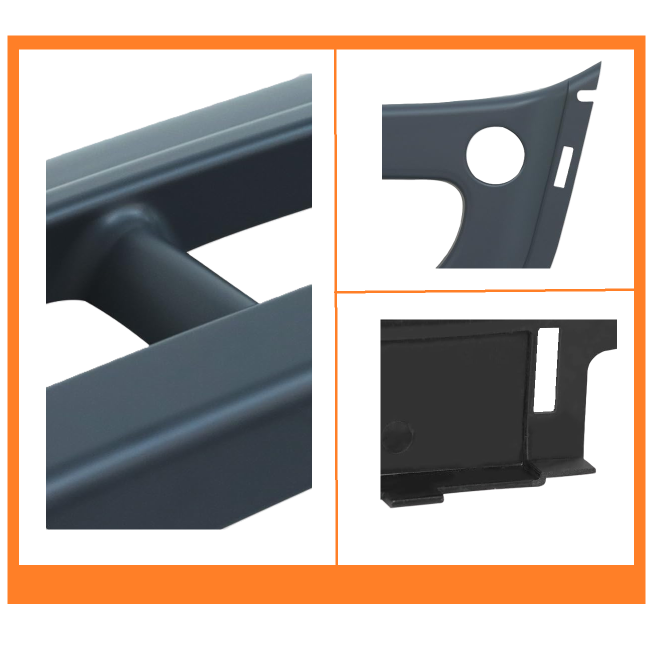 Freightliner Cascadia 2008-2017 Front Bumper Center Outer Cover, ABS Black Bumper Center Cover Trim