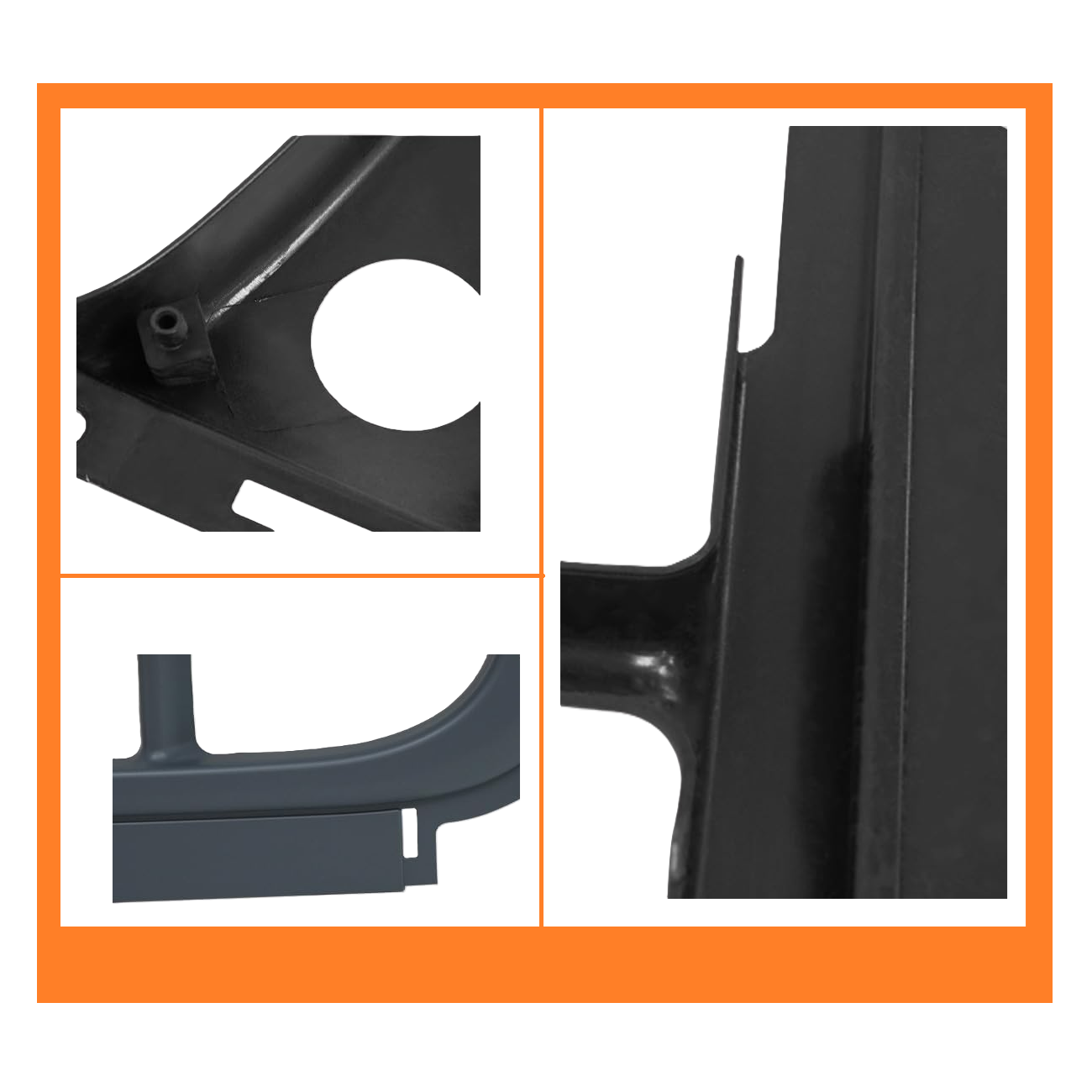 Freightliner Cascadia 2008-2017 Front Bumper Center Outer Cover, ABS Black Bumper Center Cover Trim
