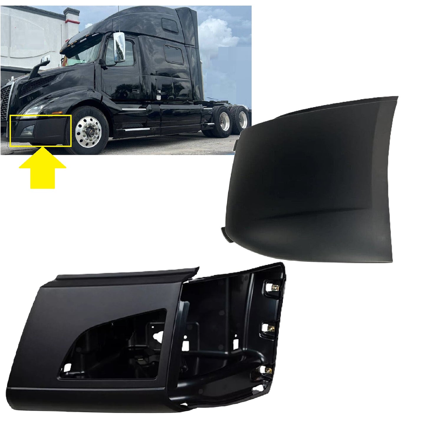 VOLVO VNL 2018 BUMPER SIDE REINFORCEMENT LH & BUMPER LEFT SIDE PART COVER PANEL LH