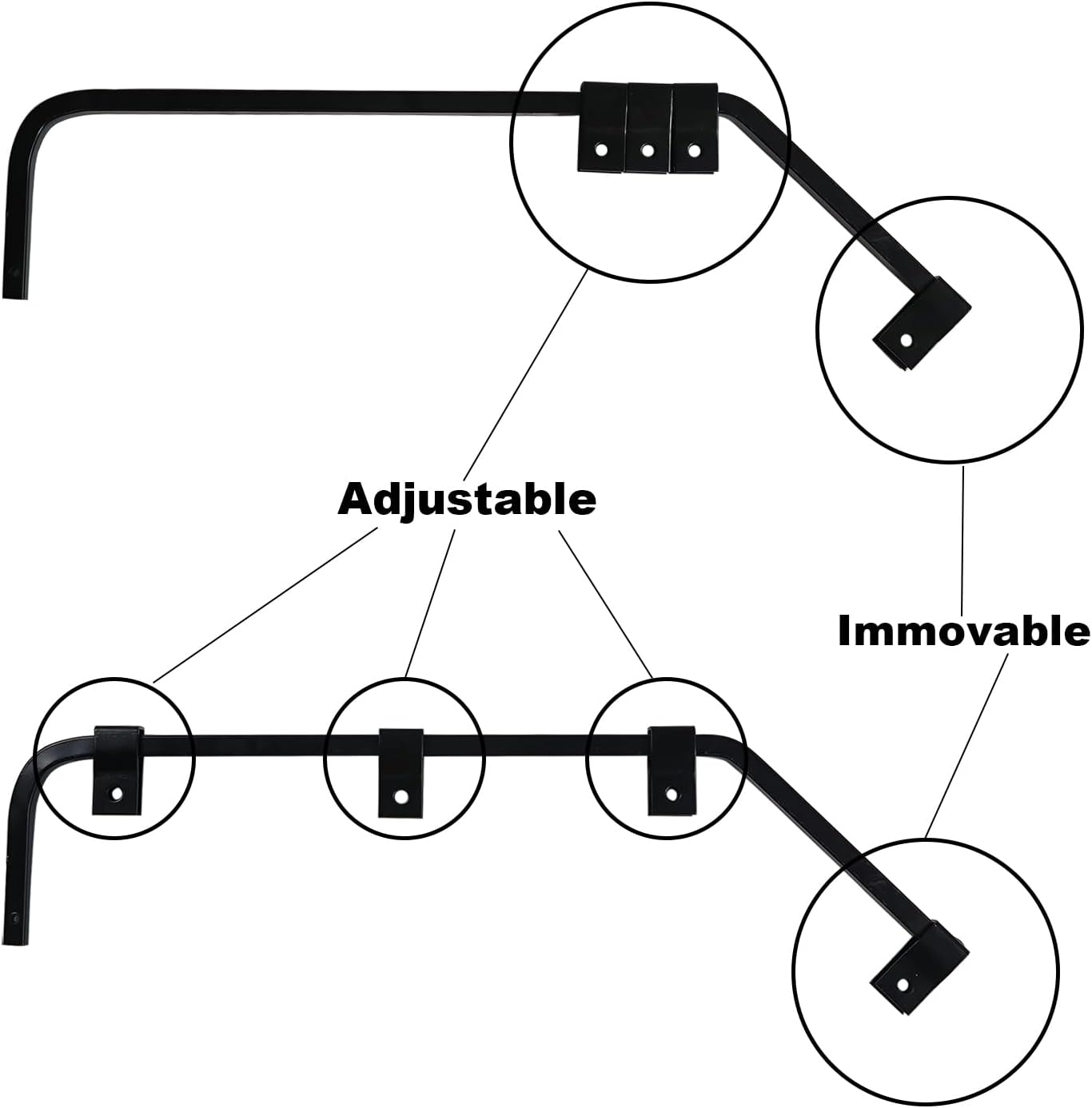 Square Steel Mud Flap Hanger Angled for truck semi-truck trailer