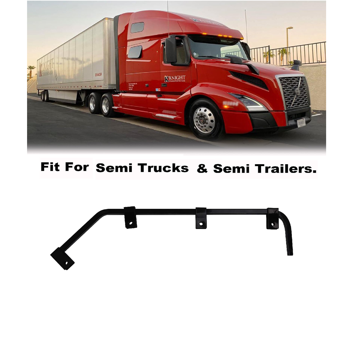 Square Steel Mud Flap Hanger Angled for truck semi-truck trailer