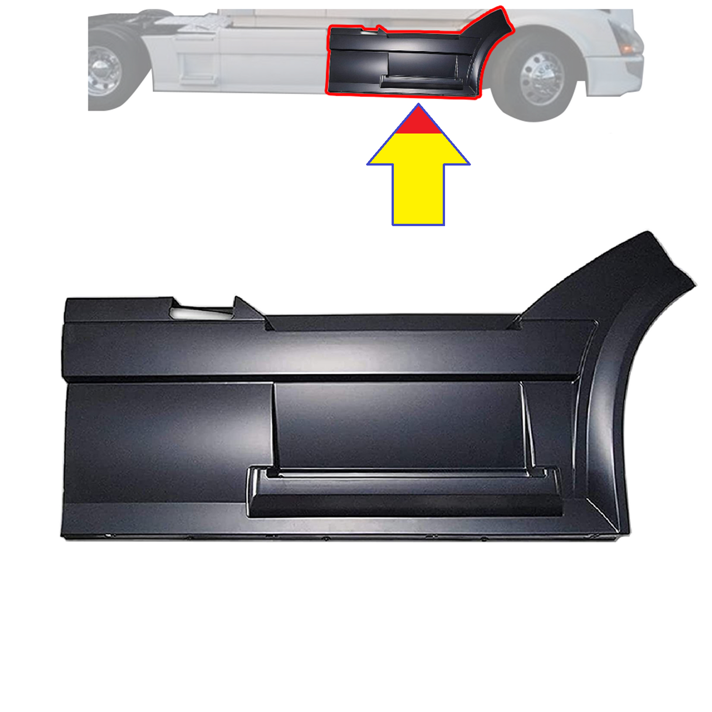 Front Step Fairing Panel – Right Passenger Side Compatible with Volvo VNL 2004–2017 | (OE- 82488537 ),Black