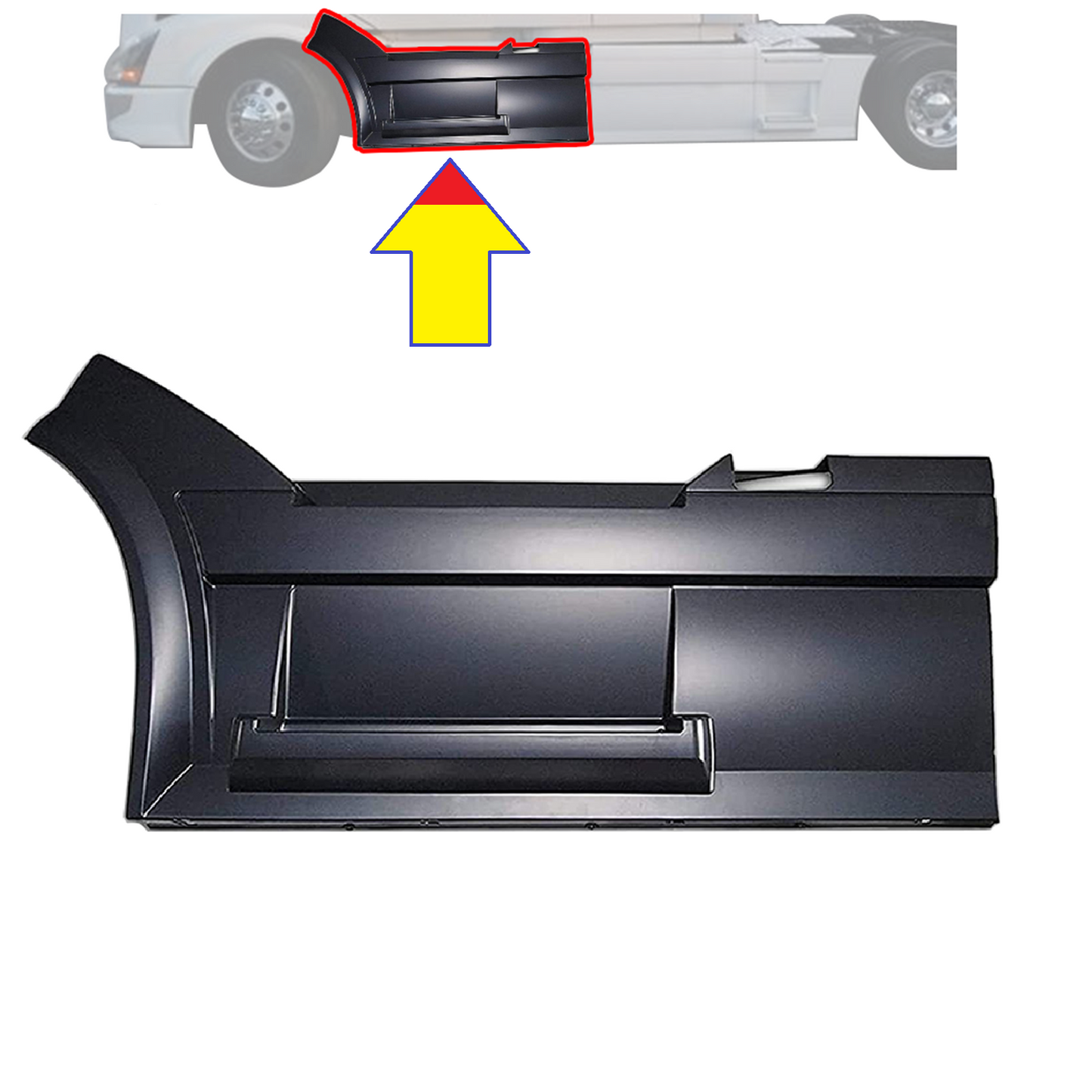 Front Step Fairing Panel – Left/Driver Side Compatible with Volvo VNL 2004–2017 | (OE- 82487576 ),Black