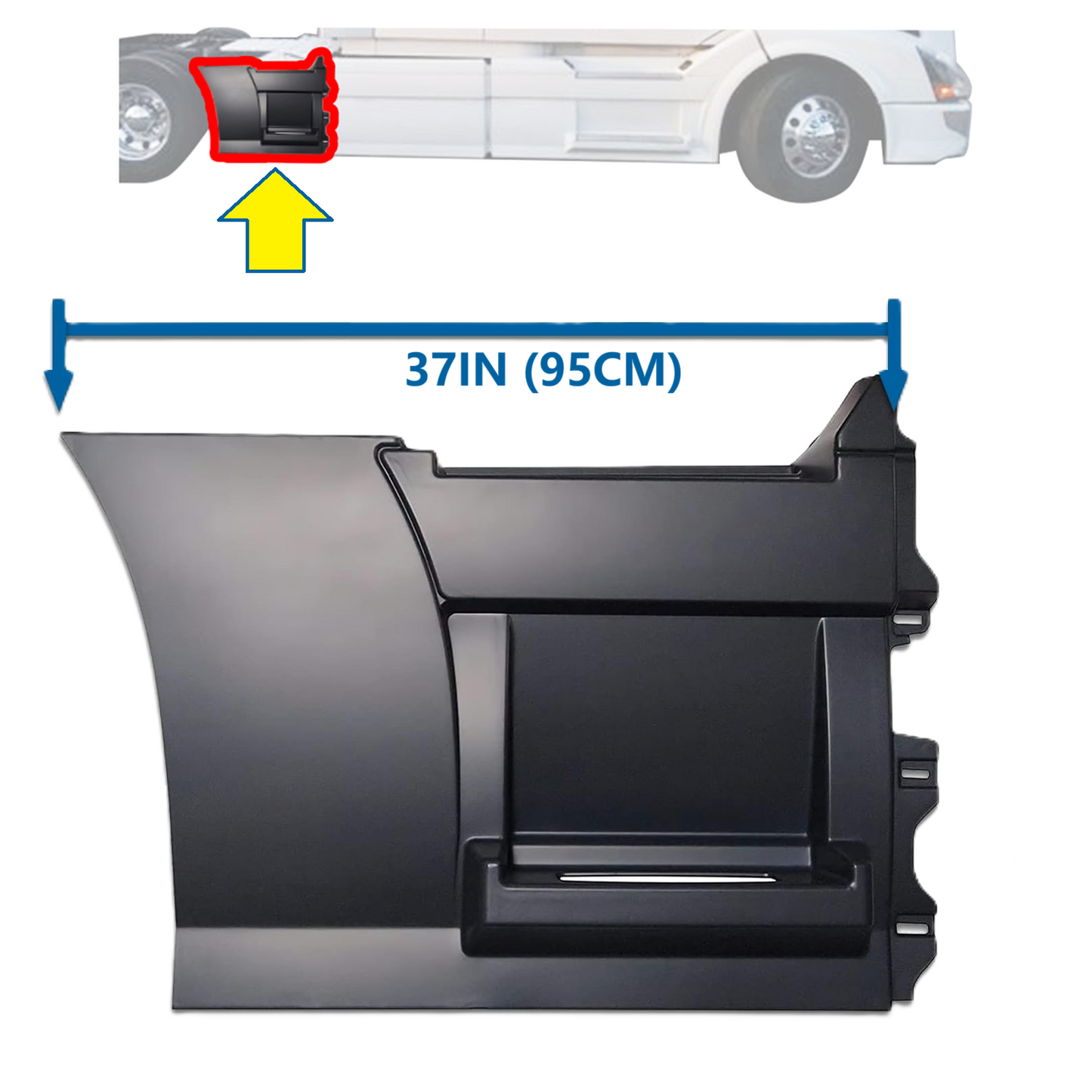 Rear Step Side Fairing Panel Replacement for Volvo VNL 2004–2017 (Right/Passenger Side – 37" / 95 cm)