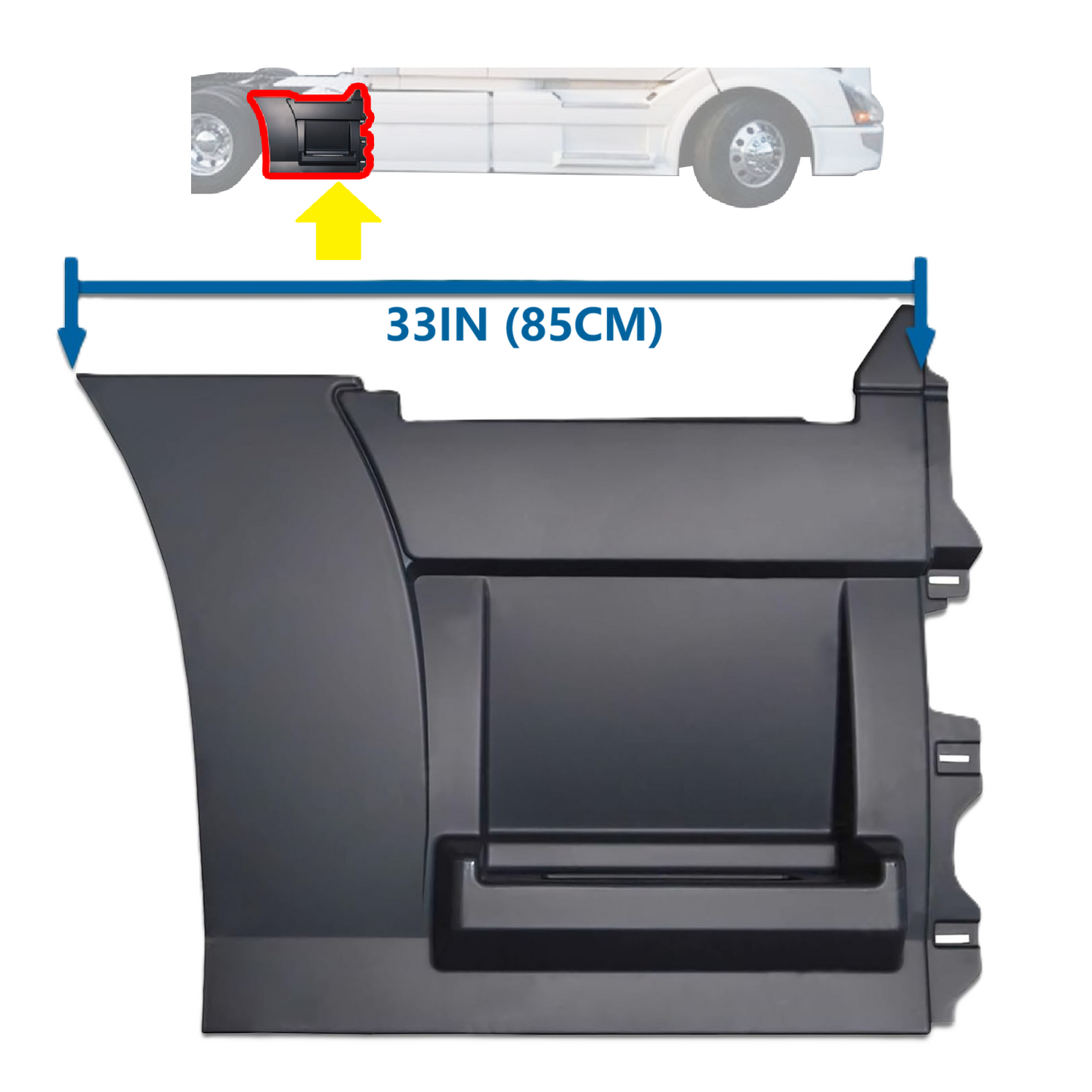 Rear Step Side Fairing Panel Replacement for Volvo VNL 2004–2017 (Right/Passenger Side – 33" / 85 cm)