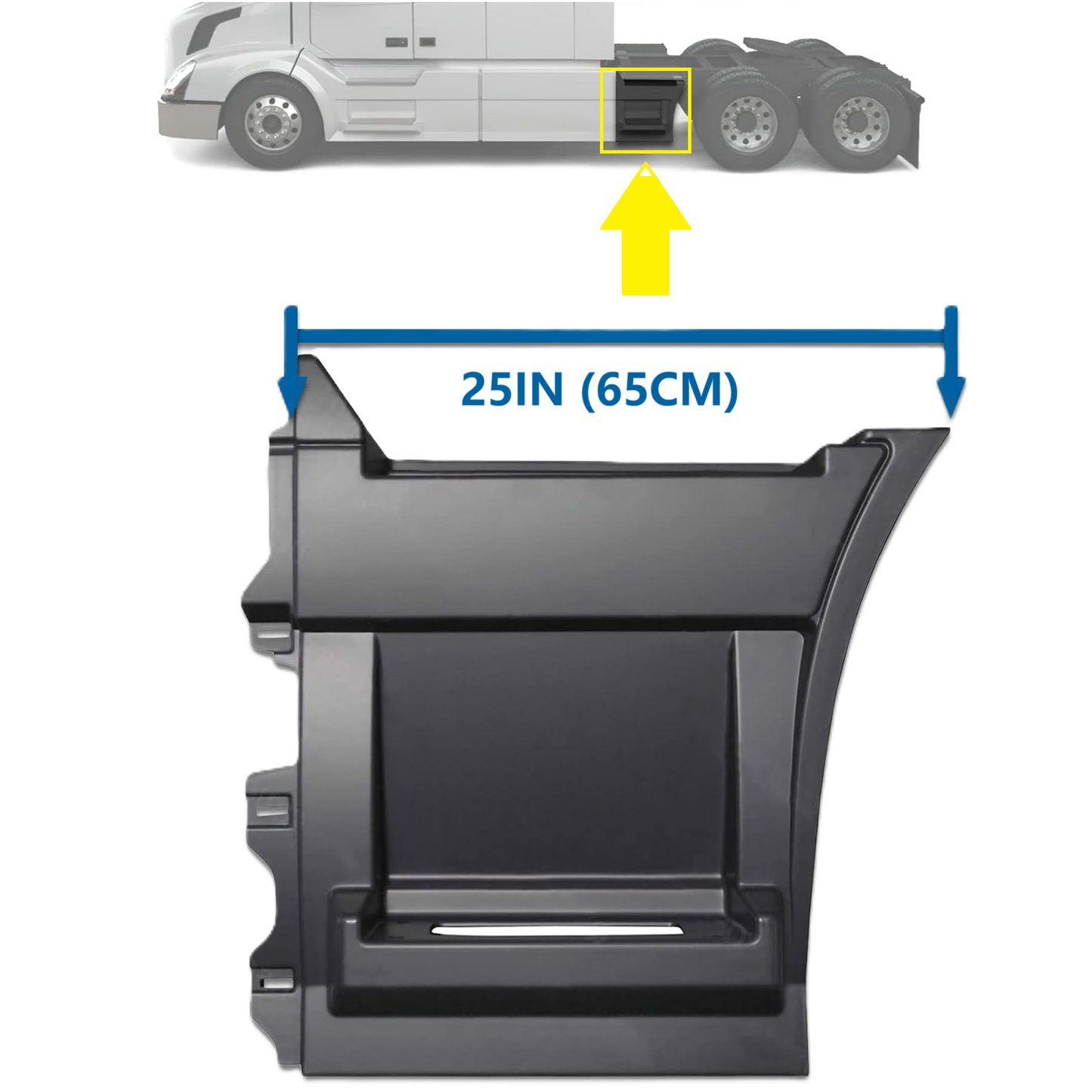 Rear Step Side Fairing Panel Replacement for Volvo VNL 2004–2017 (Left/Driver Side – 25" / 65 cm)