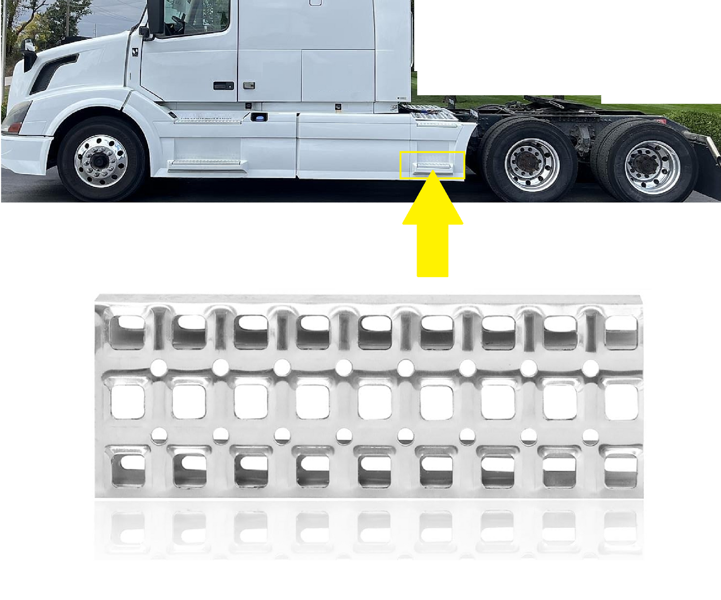 Aluminum Rear Fairing Step Pedal for Volvo VNL 2004–2017 | 13.4"