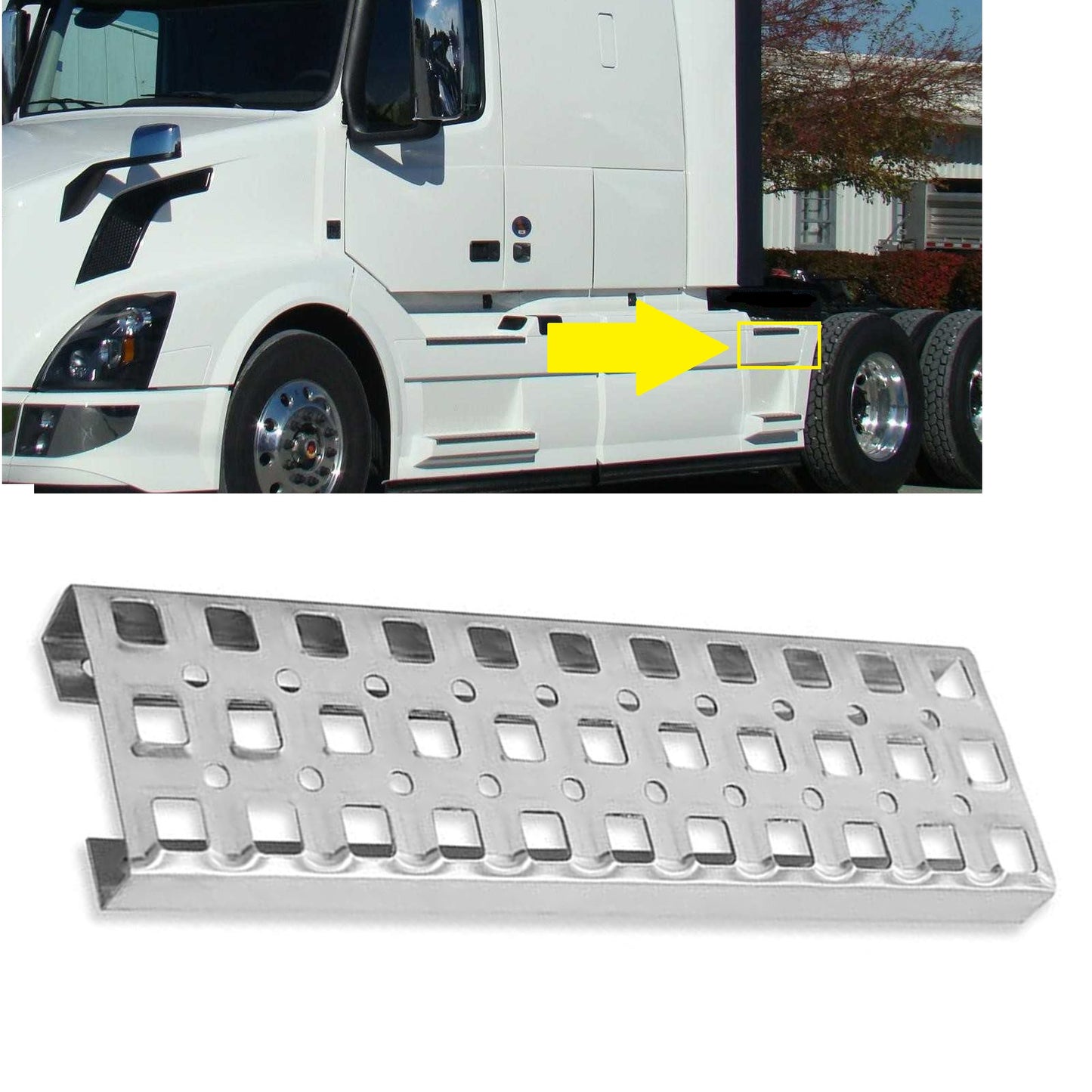 Aluminum Rear Fairing Step Pedal for Volvo VNL 2004–2017 | 16.5"