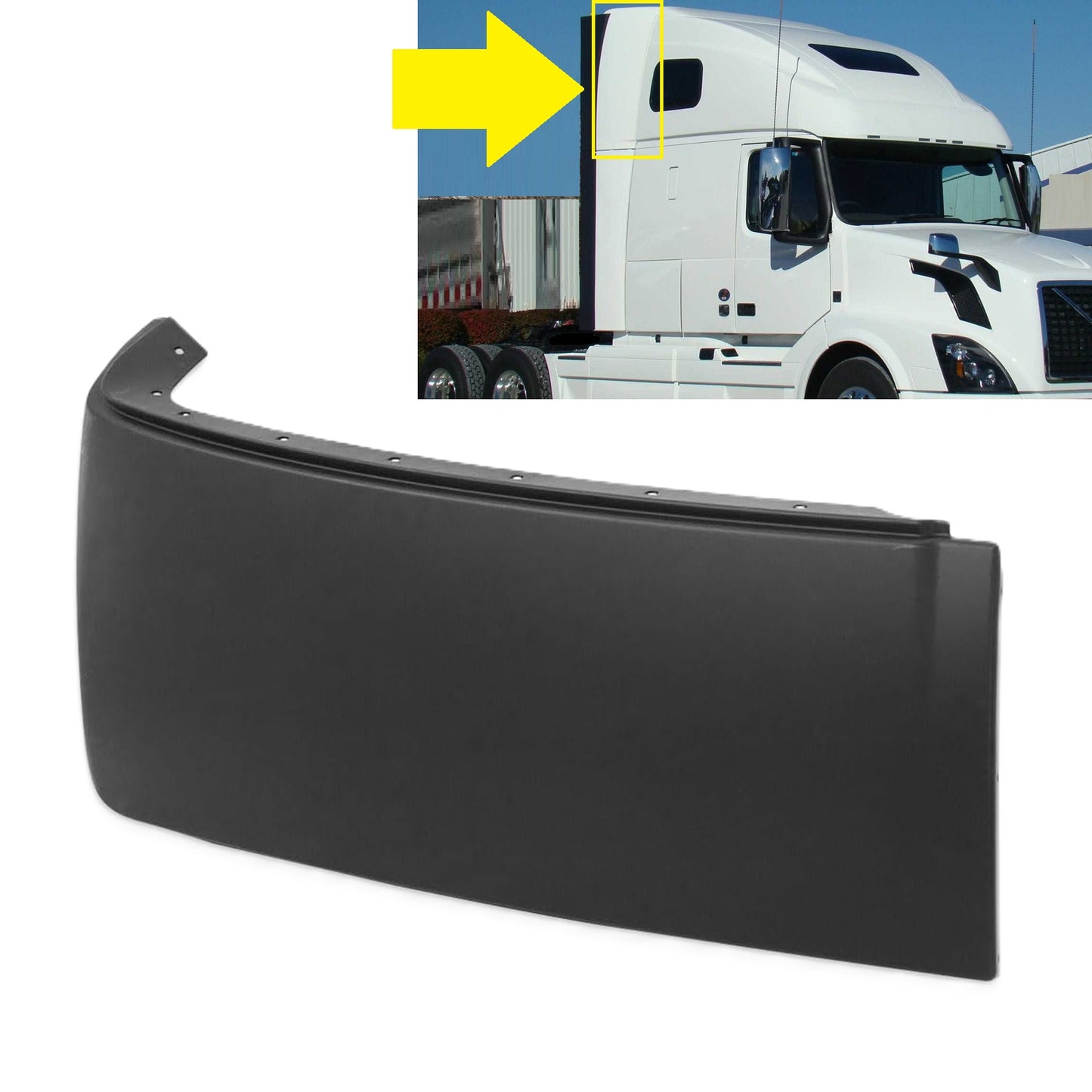 Upper Rear Wind Fairing Panel for Volvo VNL 2004–2017 Right Passenger Side