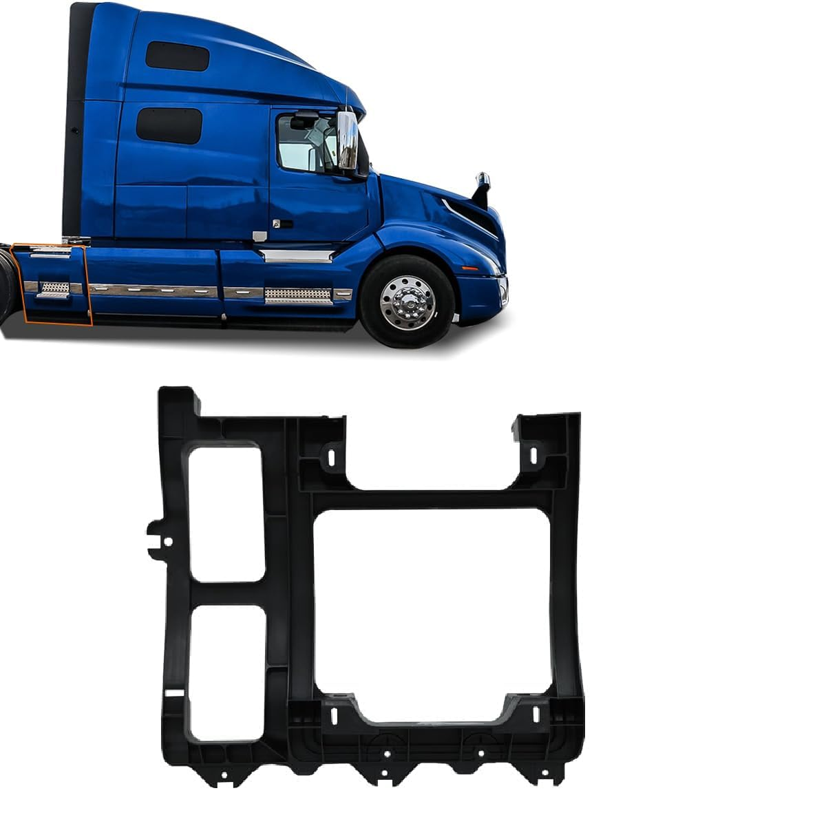 Volvo VNL 2018+ Step Fairing reinforcement Large SUPPORT Right Passenger Side