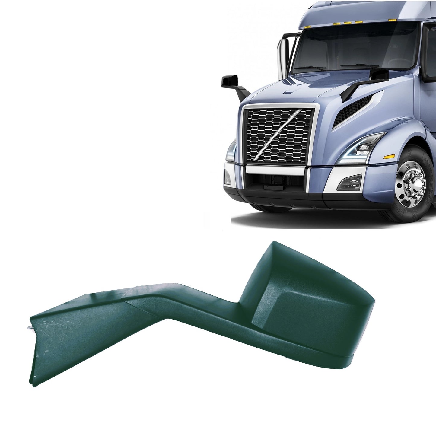 Hood Mirror Replacement for 2018–2024 Volvo VNL Trucks - Black